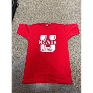 VTG 90s Champion UNLV Rebels Nevada Las Vegas TShirt Red Large USA Single Stitch